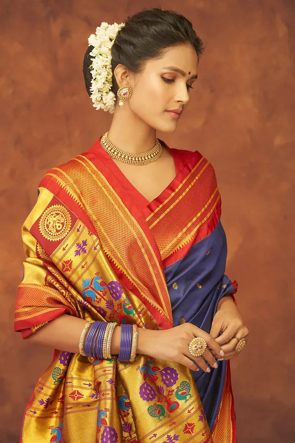Navy_Blue_Soft_Paithani_Saree_With_Gold_Zari